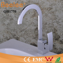 New Oblate Goose Neck Single Handle Number of Handles Goose Neck Brass Chrome Kitchen Water Tap Mixer Faucet